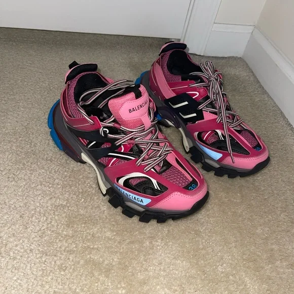 Womens Balenciaga Track Pink Blue Sneakers